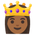 👸🏾 princess: medium-dark skin tone display on Google